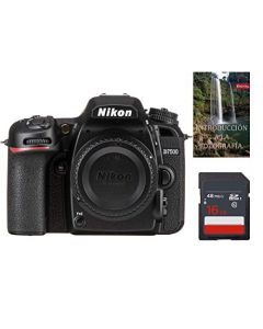 Cámara Nikon D7500 (Solo Cuerpo) - Formato DX, Sensor de 20.9mpx, Pantalla LCD 3.2", 4K/UHD, SnapBridge, Bluetooth, WiFi + Tarjeta SDHC de 16Gb UHS-I