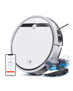 ILIFE Robot Aspiradora y Trapeador, V3s Pro Actualizado, Compatible con 2.4GHz WiFi/Alexa/Google, 120mins, 3000Pa, 2 en 1 Robot Aspirador Mopa, Ruta de Senda, para Pelo de Mascota, Alfombra (V3x)