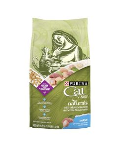 Purina Cat Chow Naturals Indoor Plus Vitamins & Minerals Adult Dry Cat Food - (4) 3.15 Lb. Bags