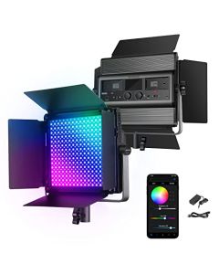 NEEWER RGB1200 RGB Panel LED Luz de Video con App/2.4G Control, 60W Iluminación de Estudio Fotografico Atenuación Mínima Precisa/CRI97+/2500K-8500K