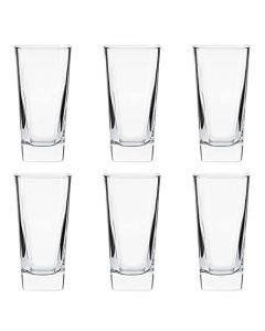 Borgonovo Palladio - Juego De 6 Vasos De Vidrio De 320 Ml. Vaso Transparente Cristal Elegantes para Restaurantes, Fiestas, Té, Helado, Cerveza, Jugo, Cóctel, Limonada Set 6 piezas