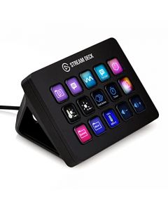 Elgato Stream Deck MK.2 – Controlador de estudio, 15 teclas macro, activa acciones en apps y software como OBS, Twitch, ​YouTube y otros, funciona en Mac y PC, Color Negro