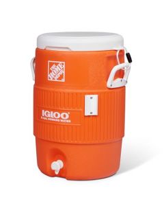 Igloo - Dispensador portátil de agua para bebidas deportivas de 5 galones con tapa plana, naranja brillante