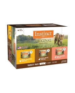 Instinct Original Grain Free Recipe Variety Pack Natural Wet Canned Cat Food by Nature's Variety, 3 oz. Cans (Pack of 12)