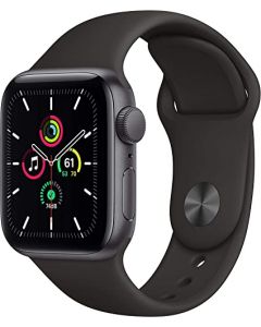 Apple Watch SE (GPS, 40 mm) - Caja de Aluminio Gris Espacial con Correa Deportiva Negra (Reacondicionado)