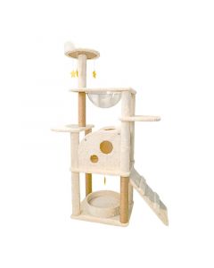 UNA MASCOTA Rascador para Gatos, Árbol Mueble Torre para Gatos, Varios Niveles, con Diseño de Queso (142CM)