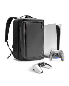 tomtoc Travel Backpack for PS5 Console, Accessories, Protective Carrying Case Storage Bag Compatible with Sony PlayStation 5 Console, Headset, 2 Game Discs, PS5 Controller, Charging Station