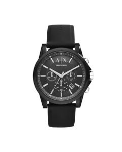 A|X Armani Exchange Reloj cronógrafo para hombre con correa de piel, acero inoxidable o silicona