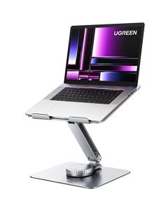 UGREEN Soporte para Laptop, Base Laptop Giratoria 360 Ángulo Ajustable, Plegable Laptop Stand Aluminio Elevador Compatible con MacBook Pro, Huawei MateBook, Lenovo Ideapad, HP Asus Gaming Hasta 17.3''