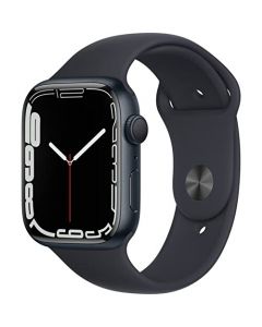 Apple Watch Series 7 (GPS, caja de aluminio medianoche de 45 mm) con correa deportiva medianoche, regular (renovado)