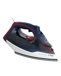 T-FAL Plancha de vapor Express Steam suela de cerámica True Ceramic Glide, con 5 niveles de temperatura. Capacidad de 270 ml, planchado más rápido. Plancha facil y rapido, navy vino, FV2833X0