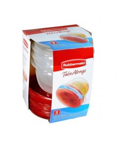 Rubbermaid TakeAlongs Twist & Seal, contenedores de almacenamiento de alimentos, 2 tazas, paquete de 3