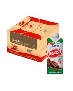 Boost Alto en Proteina Suplemento Alimenticio Sabor Chocolate, Caja de 12 piezas de 330ml c/u