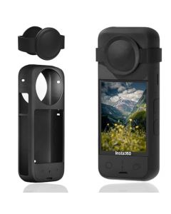 PCTC Insta 360 X4 Funda protectora de silicona compatible con accesorios Insta 360 X4 X 4, funda de silicona para cámara Insta360 X4, funda protectora de cámara de acción, caída a prueba de golpes,