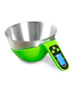 BASCULA DE COCINA DIGITAL, Con Cuenco REMOVIBLE De Acero Inoxidable, De Múltiples Unidades Cup/Ml/G/Lb:Oz/Fl'oz Para SOLIDOS Y LIQUIDOS, Capacidad 5kg/11lb Volumen 2000ml.