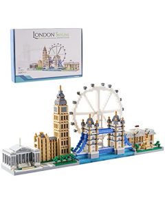 LUKHANG New Architecture London Skyline - Juego de modelo y regalo para niños y adultos, Micro Mini bloque de 3430 piezas (con caja de paquete de color)