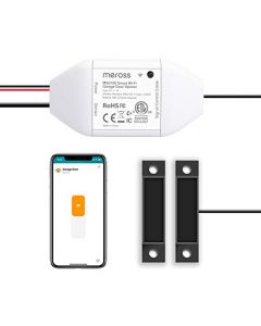 Meross - Remoto inteligente para abrir puertas de cochera, compatible con Apple HomeKit, Amazon Alexa, Google Assistant, SmartThings, múltiples modos de notificación, no necesita concentrador