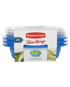 Rubbermaid 2115745 TakeAlongs Snack Food Storage OS 2.35C 3PK con divisón