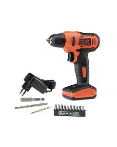 BLACK+DECKER LD12S-B3 Taladro Atornillador 12V 3/8 pulgadas Ión de Litio + 12 Accesorios