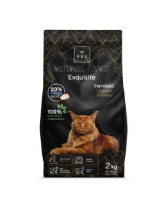 Rex Natural Range Croquetas para Gatos Esterilizados - Alimento Completo, Control de Peso, PH Urinario Equilibrado, 20% Pollo y Pavo, Omega 3 & 6-2 Kg