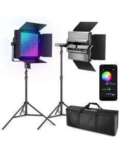 NEEWER RGB1200 Kit de Luz de Video Panel LED RGB, Control App/2.4G 60W con Soporte, CRI+97/TLCI+98 Iluminación Continua para Estudio Fotografico