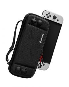 tomtoc Funda para Nintendo Switch/Switch OLED, Estuche Protectora Case Delgado para Switch con 10 Cartuchos de Juego, Bolsa Rígido de Transporte para Viaje,Patente Original Protección de Grado Militar, Negro