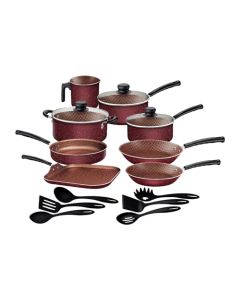 Bateria De Cocina Antiadherente 27899-362 17 Piezas Roja