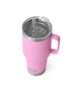 YETI Rambler - Taza con pajita de 34 onzas, aislada al aspiradora, acero inoxidable, color rosa