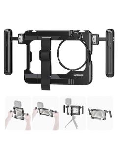 NEEWER Universal Phone Video Rig con Empeñaduras, Adaptador Filtro 67mm, Zapata Fría para dji Mic, Estabilizador de Jaula de Celular para Grabación para iPhone 15 Pro MAX S23 Ultra Pixel 8 Pro, PA017