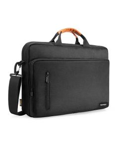 tomtoc Bolso Bandolera para 14" Portátiles, Maletín y Funda Protectora para 13-14" MacBook Pro, MacBook Air, Surface Book, Surface Laptop, Surface Pro, DELL XPS 13, Bolso de Hombro Antichoque, Negro