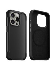 NOMAD - Funda resistente para iPhone 15 Pro | Funda protectora de policarbonato con parachoques de TPU | Parte trasera mate PET | Compatible con MagSafe | Shadow