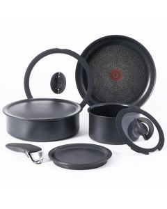 T-fal Ingenio Expertise - Juego de utensilios de cocina antiadherentes, 8 piezas, inducción, apto para asar de horno, 500 F, utensilios de cocina apilables, ollas y sartenes, RV, camping, sartenes,