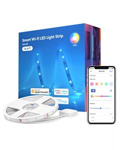 meross Smart LED Strip Lights, 16.4ft WiFi Strip funciona con Apple HomeKit, Alexa, Google Home y SmartThings, 16 millones de colores con control de aplicaciones, luces RGB para dormitorio, gabinete, cocina, UL Listed