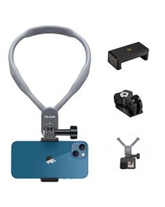 TELESIN - Soporte magnético largo para collar con clip para teléfono, cabeza de hombro en el pecho, accesorio para autofoto para GoPro Max Hero 12 11 10 9 8 Insta360 DJI Action Bike Accesorios de