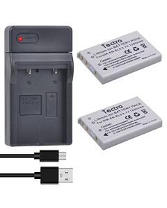 Tectra 2 baterías EN-EL5 y cargador USB para Nikon Coolpix 3700, 4200, 5200, 5900, 7900, P3, P4, P80, P90, P100, P500, P510, P520, P530, P5000, P51000 P600 P600, cámaras S10