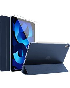 ProCase Funda y Mica para iPad Air 5ta 4ta Gen 10.9" 2022 2020, Carcasa y Vidrio Templado Compatible con iPad Air 10.9 Pulgadas - Azul Marino