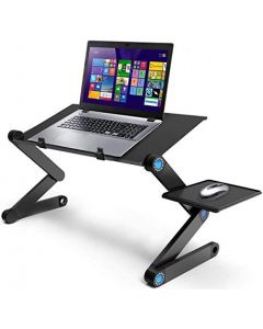 TECHVIDA Mesa Laptop, Bastidor de Enfriamiento para Computadora Portátil, Soporte de Aluminio Ajustable Portátil, Portátil Universal, Adecuado para Sofás, Camas, etc, Diseño Ergonómico (Negro)