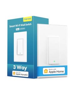 Meross - Interruptor inteligente de 3 vías, interruptor de luz inteligente compatible con Apple HomeKit, Siri, Alexa, Google Assistant y SmartThings, interruptor de luz WiFi de 2,4 GHz,