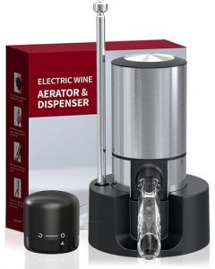 Aireador eléctrico para vino, dispensador automático de vino con base de soporte de tubo retráctil para oxidación instantánea de un solo toque