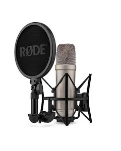 RØDE NT1 5th Generation Large-diaphragm Studio Condenser Microphone with XLR and USB Outputs, Shock Mount and Pop Filter for Music Production, Vocal Recording and Podcasting (Silver)