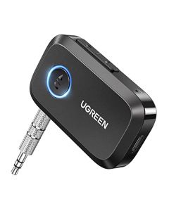 UGREEN Receptor Bluetooth 5.3, Adaptador Bluetooth Aux para Coche Audio Micrófono Incorporado, A2DP Estéreo y Llamadas Manos Libres en Auto, Bluetooth Jack 3.5 para Altavoces y Coche