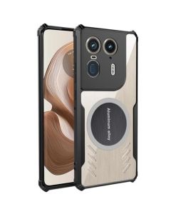 AHCSWU Funda para Motorola Moto Edge 50 Ultra 5G Case A Prueba De Caídas, Borde TPU y Uso Rudo PC Transparente Disipación De Calor Cover, con Atracción Metálica Magnética y Protección De Cámara