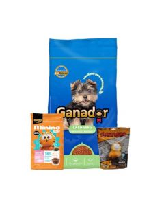 Ganador Alimento Seco Cachorro Razas Pequeñas 20Kg y Minino Baby 1.3kg Dual Specie