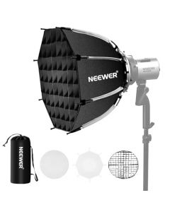 NEEWER - Soporte Octogonal para Caja de luz Bowens, de 17.7 pulgadas/45 cm, fácil de Plegar con difusores/Rejilla de Panal/Bolsa para Q4 RGB CB60 MS60B MS60C MS150B Compatible con Godox Aputure Video