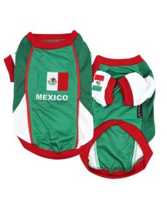 Parisian Pet Dog Team Mexico Jersey Soccer Olympic Small to Medium Dogs and Cats, L