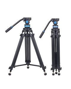 SIRUI 155cm Trípode de Vídeo on Amortiguación Ajustable, Placa QR de Modo Dual para dji RS Gimbals y para Manfrotto, Placa QR, Giro Flexible 360° e Inclin +90°/-75°, Carga Máxima 22Lbs/10kg - SH-15