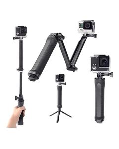 Nasjac Monopies de Cámara para GoPro Hero 11/10/9/8/7/6/5/4/3/2/1/Osmo Action/Xiao Yi/Acción SJCAM Cameras, Impermeable Paloselfis Selfie Stick Plegable Ajustable Soporte Monopod Trípode para Celular