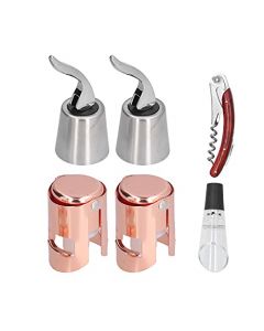 Tapón para botella de vino, 6 uds., kit de herramientas para vino, tapón para champán, corcho para conservación de vino, tapones para champán para cocina casera