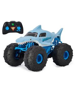 Monster Jam, camión Monstruo Todoterreno Megalodon Storm Oficial por Control Remoto, a Escala 1:15