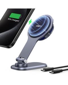 UGREEN Cargador Inalámbrico de Coche Magnético 2 en 1 para Touchscreen de Auto,Soporta Tesla Model 3/Y/S 2021/ X 2021, Compatible con iPhone 15/15 Pro/14/13/12 Magsafe Series Admite Modo de Suspensión